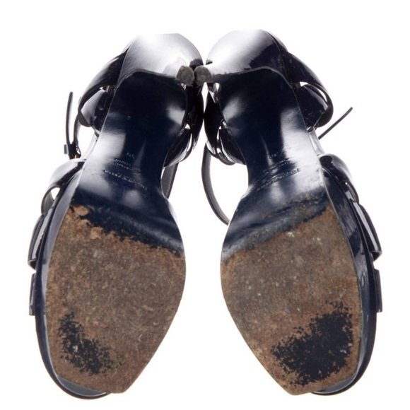 YVES SAINT LAURENT TRIBUTE PATENT LEATHER SANDAL - Picture 6 of 6